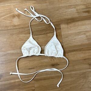 H&M White Floral Bikini Top